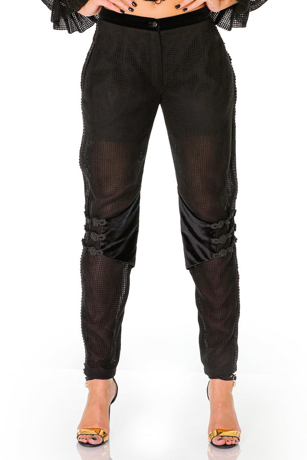 Pantalon plasa cu aplicatii T-12